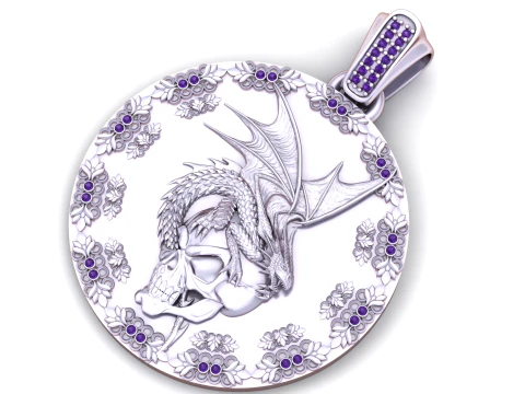 Dragon Sovereign Ruby Gold Medallion 3D Print Model