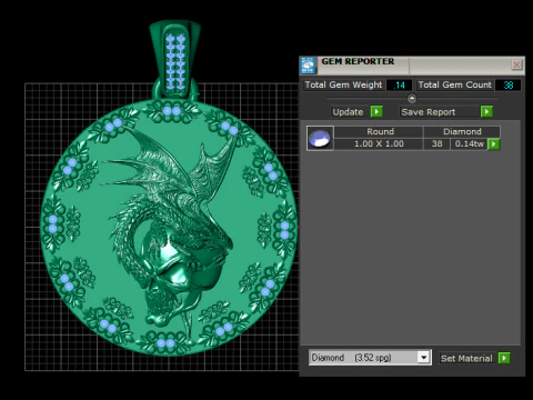 Dragon Sovereign Ruby Gold Medallion 3D Print Model