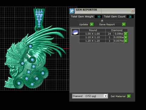 Imperial Spartan Skull Statement Pendant with Emerald Accents 3D Print Model