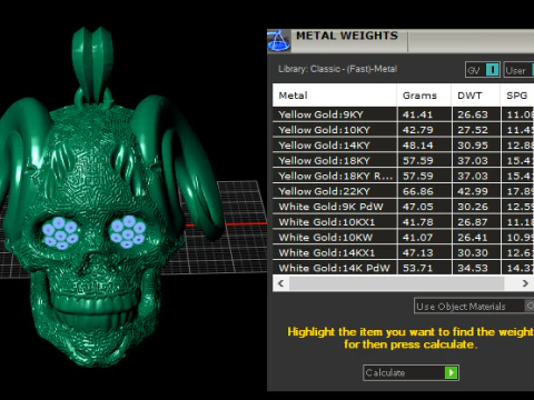 Luxury Dog Skull Pendant with Ruby Eyes 3D Print Model