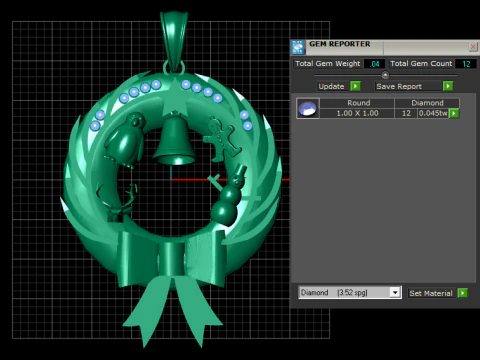Family Christmas Wreath Pendant 3D Print Model