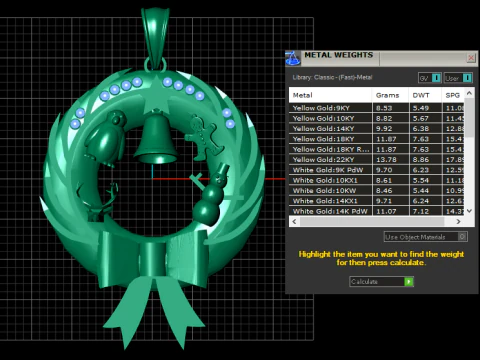 Family Christmas Wreath Pendant 3D Print Model
