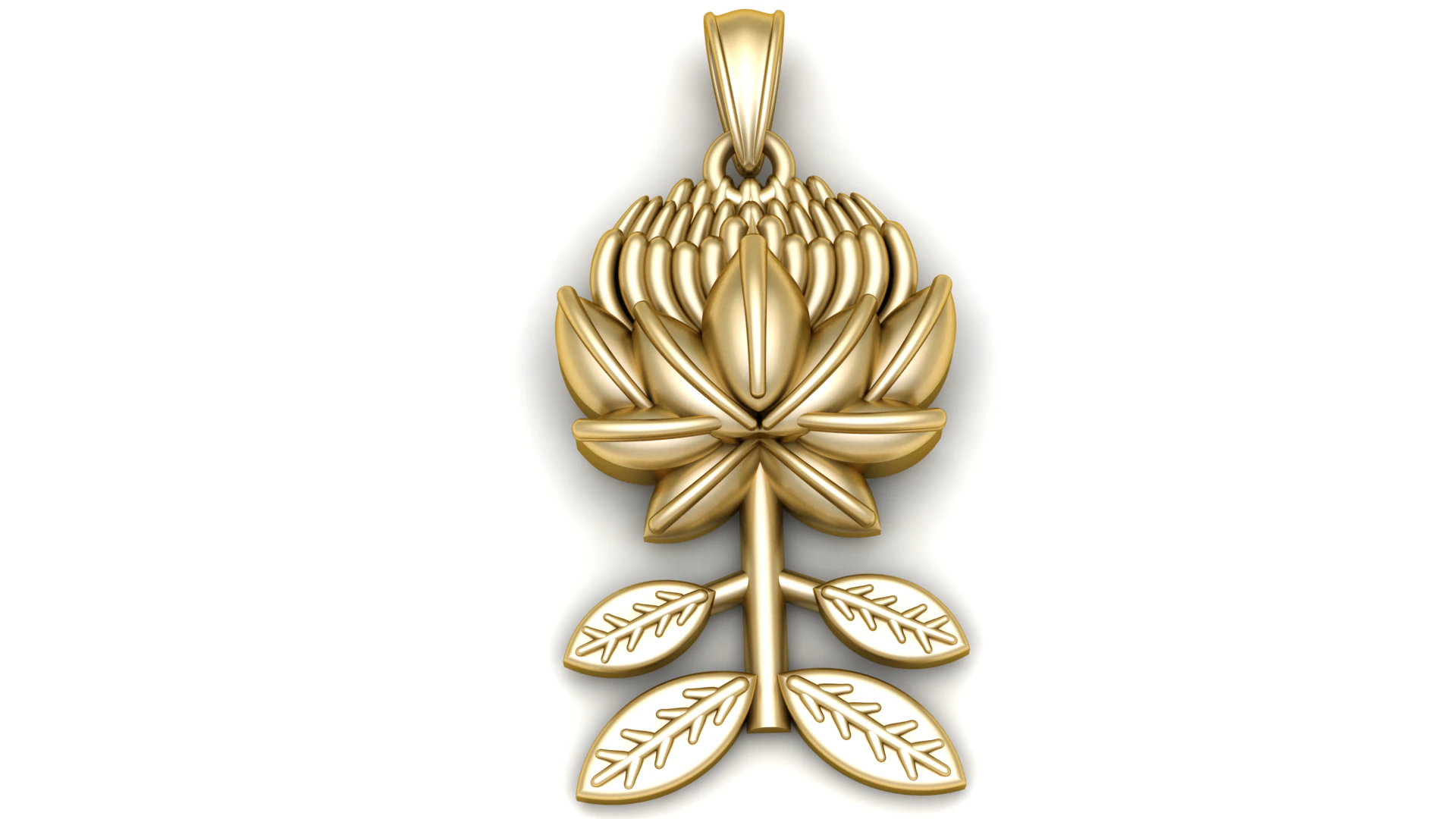 Luxury Gold Floral Bird Engraved Diamond Border Pendant 3D Model .c4d .max .obj .3ds .fbx .stl .blend 
