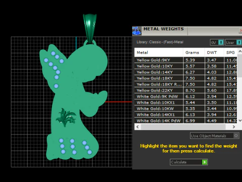 Luxury 3D Gold Angel Wing Diamond Pendant Design 3D Model