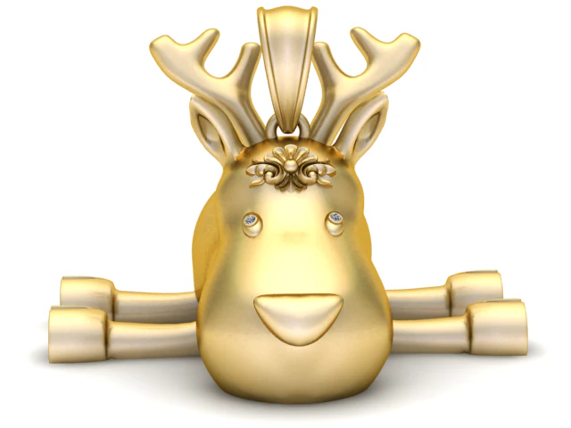 Luxury Golden Reindeer 3D Print Model .c4d .max .obj .3ds .fbx .stl .blend