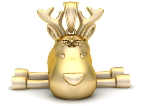 Renna dorata di lusso Modello di stampa 3D