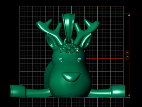 Luxury Golden Reindeer 3D Print Model