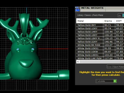 Luxury Golden Reindeer 3D Print Model