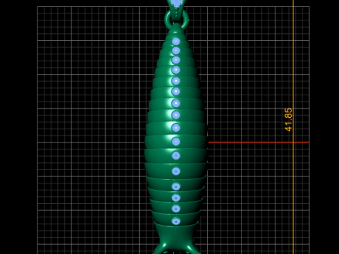 Imperial Ruby Cascade 22K Gold Elongated 3D Print Model