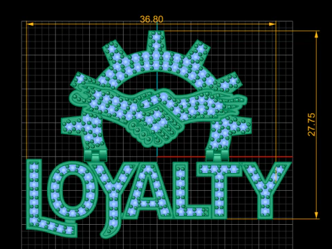 Loyalty Name Pendant with Hamsa Hand Eye Diamond Iced 3D Printable Jewelry Model 3D Model