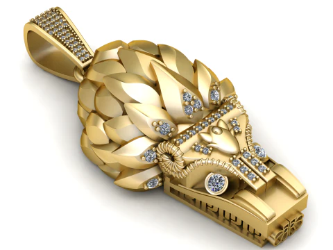 Sacred Lotus Ganesh Pendant Luxury Diamond Accent 3D Printable Jewelry Model 3D Model