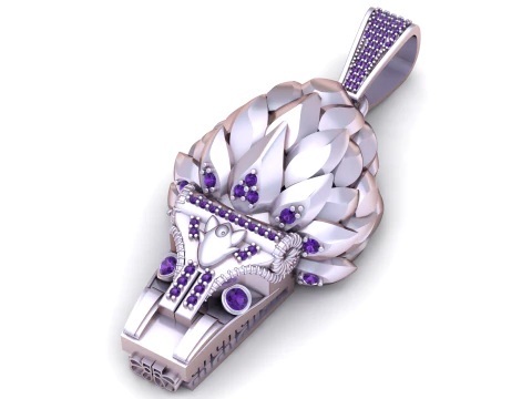 Sacred Lotus Ganesh Pendant Luxury Diamond Accent 3D Printable Jewelry Model 3D Model