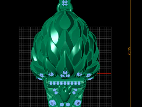 Sacred Lotus Ganesh Pendant Luxury Diamond Accent 3D Printable Jewelry Model 3D Model