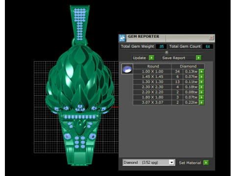 Sacred Lotus Ganesh Pendant Luxury Diamond Accent 3D Printable Jewelry Model 3D Model