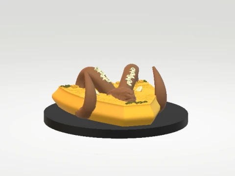 Stylized Golden Goat 3D Illustration 3D Model