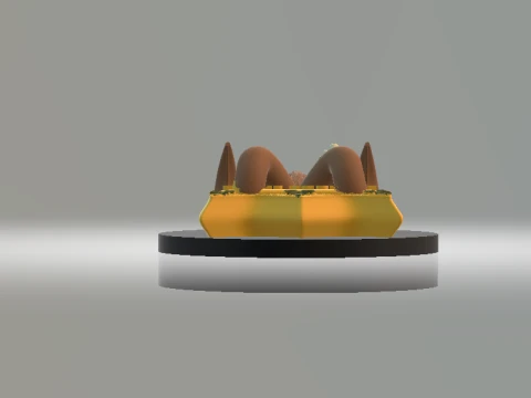 Stylized Golden Goat 3D Illustration 3D Model