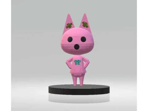 Cute Pink Cat 3D Model