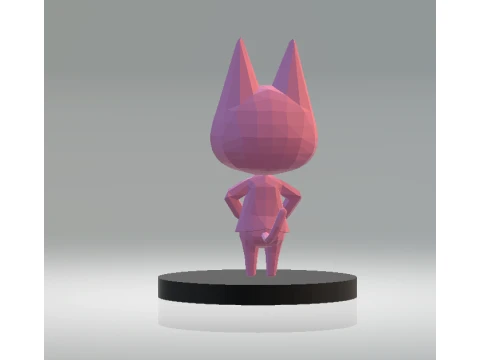 Cute Pink Cat 3D Model