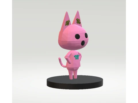 Cute Pink Cat 3D Model