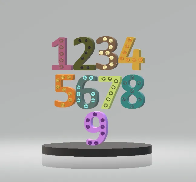 Colorful 3D Typography Design 3D Model .c4d .max .obj .3ds .fbx .stl .blend