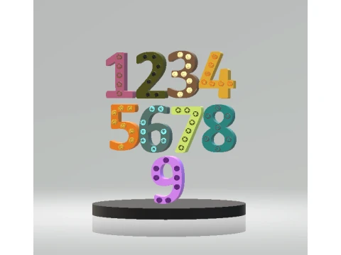 Colorful 3D Typography Design Modelo 3D