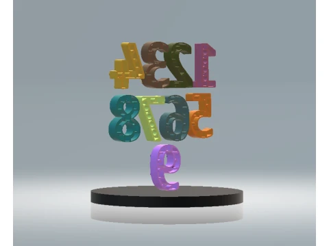 Colorful 3D Typography Design 3D Model