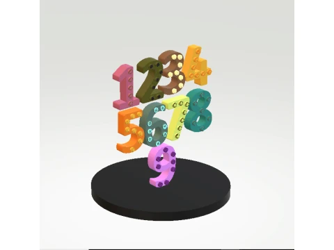 Colorful 3D Typography Design 3D Model
