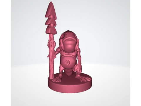Cute Frog with Ice Sculpture 3D Model
