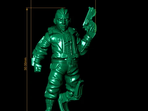 3D Action Hero Character Model 3D Model