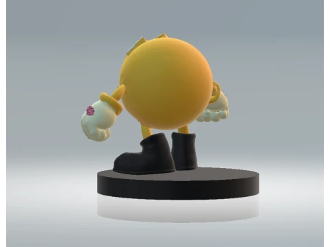 Cute Cartoon Yellow Character 3D Model