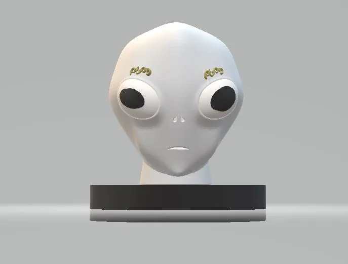 Stylized White Alien Head Figurine 3D Model .c4d .max .obj .3ds .fbx .stl .blend
