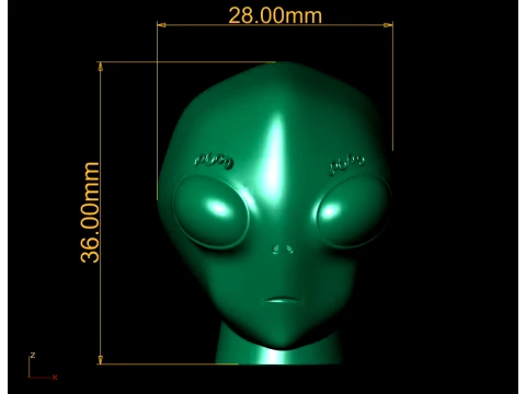 Stylized White Alien Head Figurine 3D Model