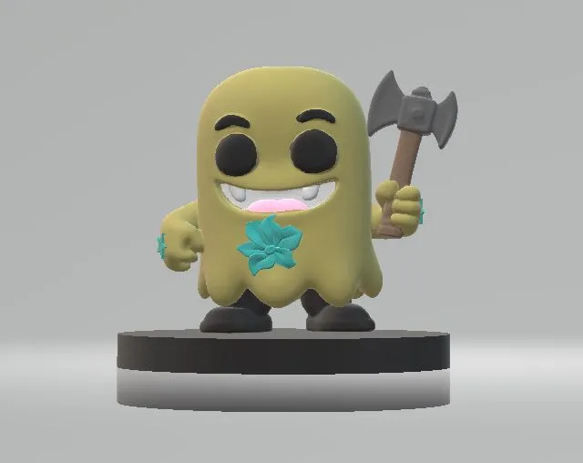 Cute 3D Cartoon Monster with an Axe 3D Model .c4d .max .obj .3ds .fbx .stl .blend 