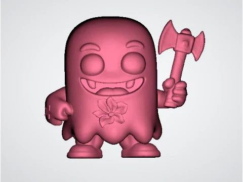 Cute 3D Cartoon Monster with an Axe 3D Model