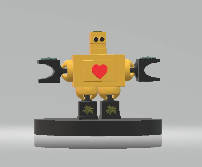 Cute 3D Robot with a Heart 3D Model .c4d .max .obj .3ds .fbx .stl .blend