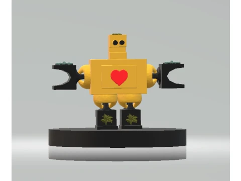 Cute 3D Robot with a Heart 3D 모델