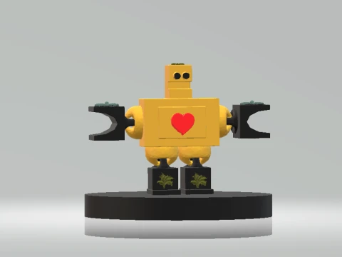 Cute 3D Robot with a Heart 3D Model