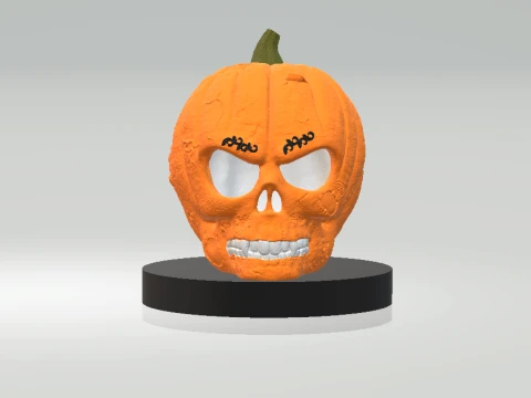 Halloween Pumpkin Skull 3D Printable Model Modelo 3D