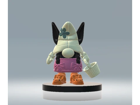 Cute Garden Gnome Girl 3D Printable Model 3D Model