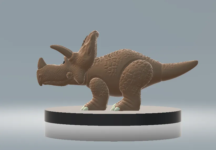 Cute Triceratops Dinosaur 3D Showpiece 3D Model .c4d .max .obj .3ds .fbx .stl .blend 