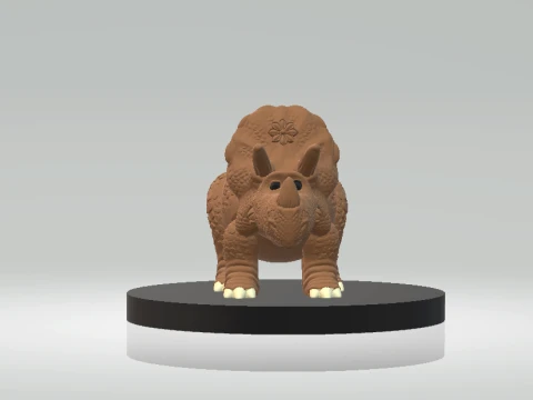 Cute Triceratops Dinosaur 3D Showpiece 3D Model