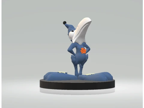 Blue Fantasy Elf 3D Model