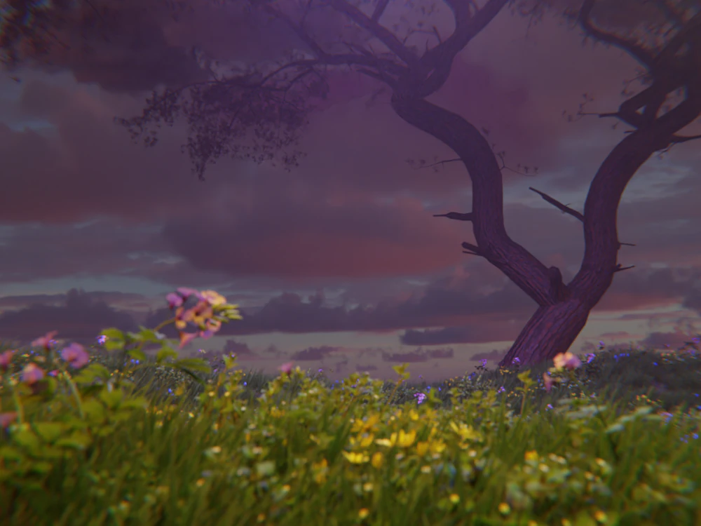 Grass and Flowers 3D Model .c4d .max .obj .3ds .fbx .stl .blend 
