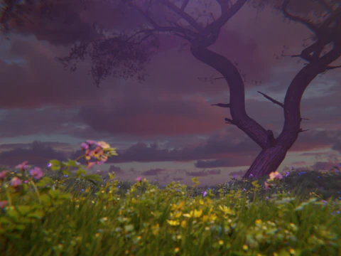 Erba e fiori Modello 3D