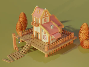 Maison en bois Modèle 3D