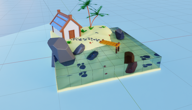 Small island Model 3D .c4d .max .obj .3ds .fbx .stl .blend 