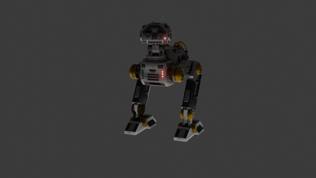 Sci-Fi Robot 3D Model .c4d .max .obj .3ds .fbx .stl .blend 