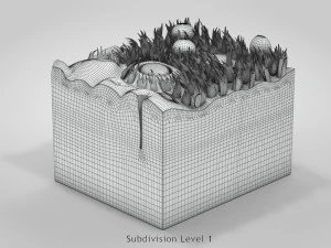 Язык с подробным разрезом 3D Модель