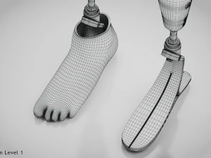 Pr&oacute;teses Acima do Joelho - Implante Modelo 3D