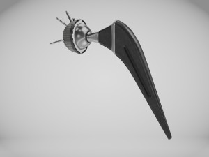 Hip Implant Low-poly 3D Model